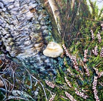 Peinture Arbre et Champignons foret fontainebleau - Cliquez sur l'image pour voir la fiche d�taill�e et consulter le tarif de l oeuvre