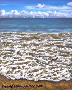 peinture vague et plage - Cliquez sur l image pour voir la fiche d�taill�e d�taill�e et consulter le tarif de l oeuvre