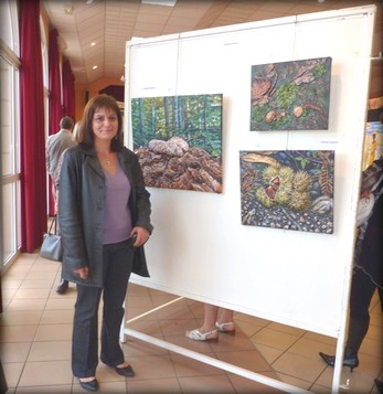 Tableaux de Peintures en relief sur les Champignons - Virginie Trabaud Artiste Peintre - Exposition � Nailly