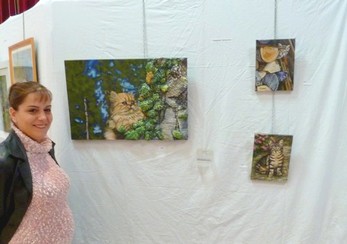 Tableaux de Peintures en relief sur les Chats - Exposition � Nailly Virginie Trabaud Artiste Peintre