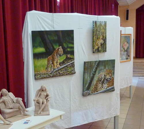 Tableaux de Peintures en relief sur les F�lins - Exposition � Nailly Virginie Trabaud Artiste Peintre
