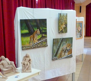 Tableaux de Peintures en relief sur les F�lins - Exposition � Nailly Virginie Trabaud Artiste Peintre
