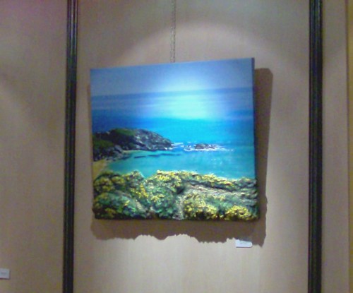 peinture vue sur la plage - virginie trabaud