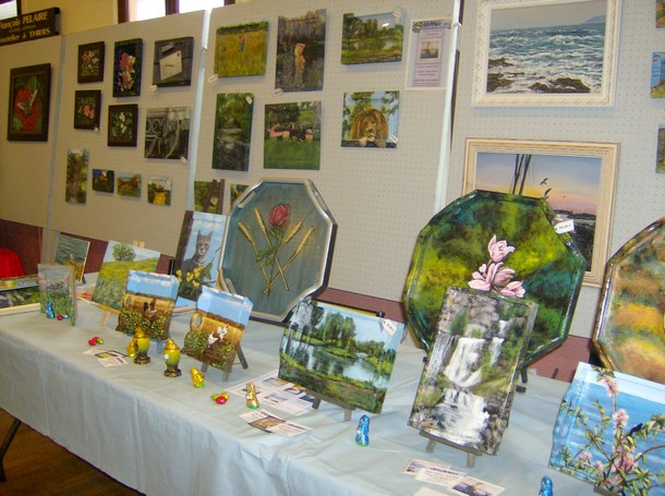 Stand Artisanat Peintures sur bois créations artisanales de virginie trabaud