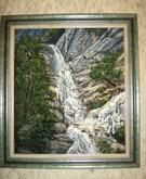tableau de peinture cascade de savoie - virginie trabaud artiste peintre