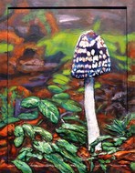 Coprin pie - Tableau de peinture en relief 3D - Virginie Trabaud Artiste Peintre