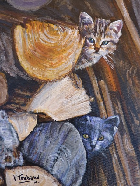 Peinture les Chatons - Virginie Trabaud Artiste Peintre Animalier