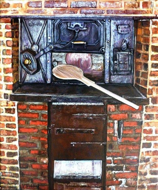 peinture Four à pains en brique - acrylique - virginie TRABAUD