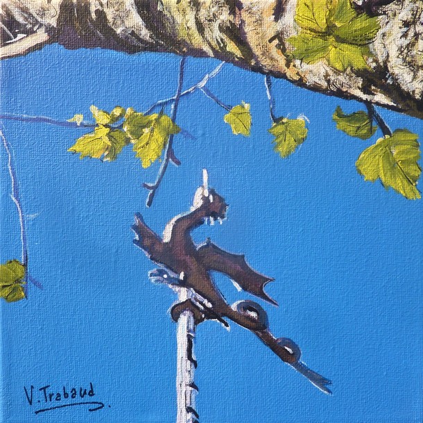 Peinture girouette dragon sur la Tour csar de Provins - Acrylique - Virginie TRABAUD
