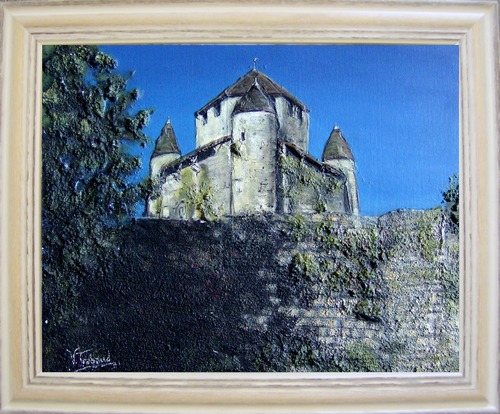 Tableau de Peinture La Tour César de Provins - Virginie Trabaud Artiste Peintre