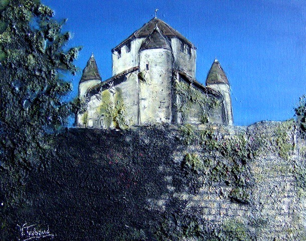 Peinture la Tour César Provins - Acrylique - Virginie Trabaud