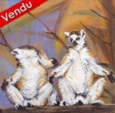 peinture les lémuriens - virginie trabaud artiste peintre