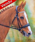 Portrait de cheval roux avec tache blanche peinture acyrlique - Cliquez sur l image pour voir la fiche dtaille dtaille et consulter le tarif de l oeuvre