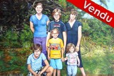 Peinture portraits de 6 enfants - Virginie Trabaud Artiste Peintre