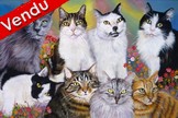 peinture Portraits de 8 chats - Cliquez sur l image pour voir la fiche dtaille