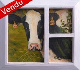 peinture Portrait de Vache et Fenêtre - Cliquez sur l image pour voir la fiche détaillée et consulter le tarif de l oeuvre