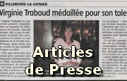 Articles de presse dans les journaux Virginie TRABAUD