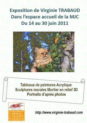 affiche chat persan - peinture en relief virginie trabaud artiste peintre