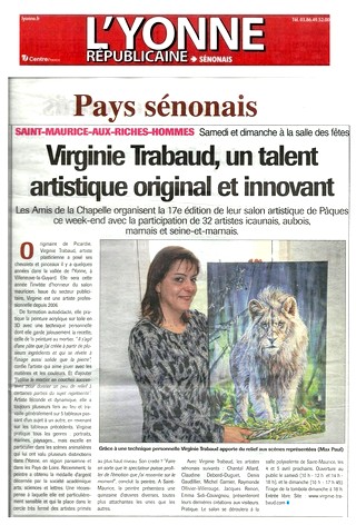 Journal l'yonne rpublicaine - Article sur Virginie TRABAUD