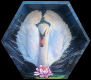 Plateau en bois Le Cygne et le N�nuphar - cliquez pour voir la fiche d�taill�e