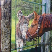 Peinture en Relief 3D - Ane et Cheval - Cliquez sur l'image pour voir la fiche et l'agrandissement