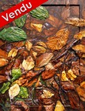 Le bolet - Tableau de peinture en relief 3D - Virginie Trabaud Artiste Peintre