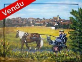 peinture acrylique et relief - Cheval villeneuve la guyard - Cliquez sur l image pour voir la fiche dtaille et consulter le tarif de cette oeuvre