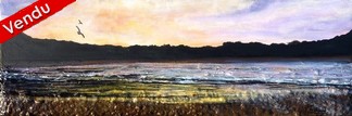 peinture coucher de soleil sur la plage - Cliquez sur l image pour voir la fiche dtaille et consulter le tarif de l oeuvre
