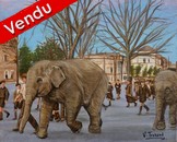 peinture Elephants  Sens yonne - Cliquez sur l image pour voir la fiche dtaille et le tarif de l oeuvre