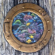 peinture Hublot les fonds marins - Cliquez sur l image pour voir la fiche d�taill�e et consulter le tarif de l oeuvre