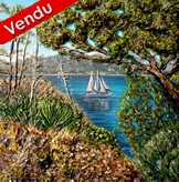 peinture Voilier Bateau en mer sagone corse - Virginie trabaud