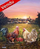 peinture coq et poule villeneuve la guyard - Cliquez sur l image pour voir la fiche dtaille et consulter le tarif de cette oeuvre