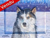 peinture husky de sibrie - Cliquez sur l image pour voir la fiche dtaille et le tarif de l oeuvre