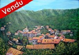 tableau relief peinture village de Guagno Corse - Cliquez sur l image pour la fiche dtaille et consulter le tarif de l oeuvre