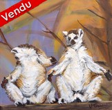 peinture les lmuriens - virginie trabaud artiste peintre