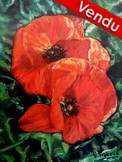 peinture 2 coquelicots - Cliquez sur l image pour voir la fiche dtaille et consulter le tarif de l oeuvre