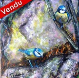 peinture acrylique Les Msanges - Artiste Peintre Virginie Trabaud