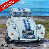 peinture 2cv france 3 miniature - Cliquez sur l image pour voir la fiche dtaille et le tarif de l oeuvre