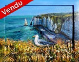 tableau relief peinture mouette d etretat - Cliquez sur l image pour voir la fiche dtaille et le tarif de l oeuvre