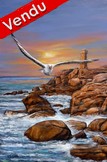 peinture mouette et phare ploumanach - Cliquez sur l image pour voir la fiche dtaille et consulter le tarif de l oeuvre