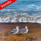 Peinture Mouettes et plage miniature - Cliquez sur l'image pour voir la fiche dtaille