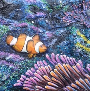 peinture Poisson clown et Anmone - Cliquez sur l image pour voir la fiche dtaille et consulter le tarif de l oeuvre