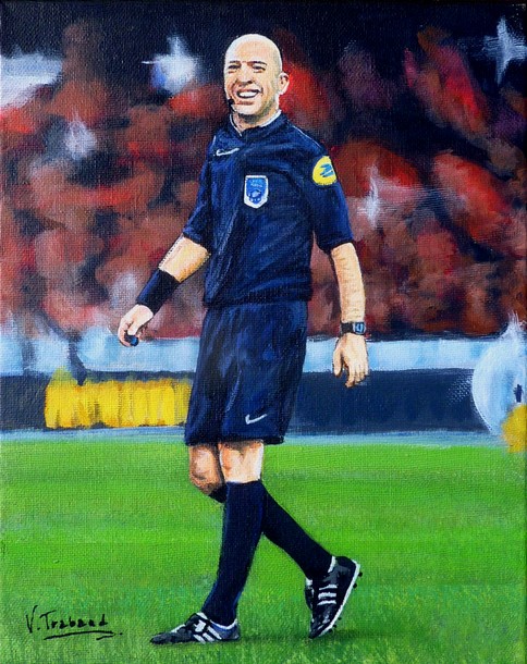 Peinture Arbitre match de foot - Acrylique - Virginie Trabaud