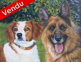 peinture portraits chiens epagneul et berger - Virginie trabaud - Cliquez sur l'image pour voir la fiche dtaille