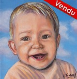 Peinture portrait de bb rieur - Virginie Trabaud Artiste Peintre