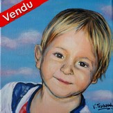 Portrait de petit garon  - Peinture acrylique d'aprs photo - Virginie Trabaud Artiste Peintre