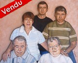  Peinture d'aprs photo Portrait de Famille fils parent et grands-parents - Artiste Peintre Portraitiste Virginie Trabaud