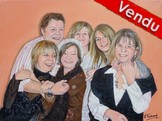 Peinture Portrait de Famille frre et soeur - virginie trabaud - Cliquez sur l'image pour voir la fiche et l'agrandissement