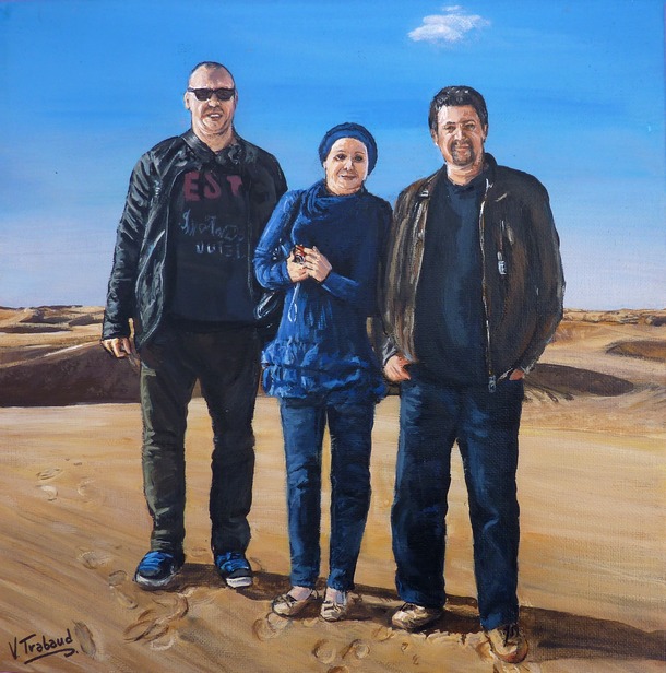 Peinture Dsert de ouargla portrait de famille - acrylique - virginie trabaud