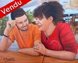 Portraits mre et fils - peinture acrylique virginie trabaud  - Cliquez sur l'image pour voir la fiche et l'agrandissement